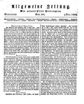Allgemeine Zeitung Samstag 9. Dezember 1820