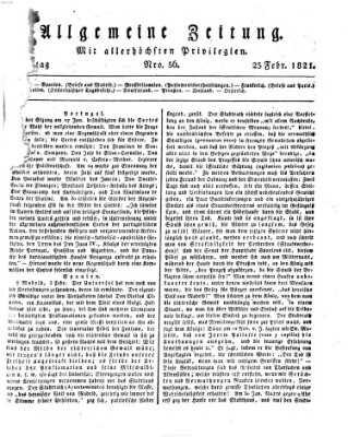 Allgemeine Zeitung Sonntag 25. Februar 1821