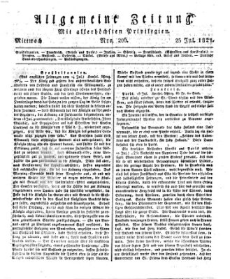 Allgemeine Zeitung Mittwoch 25. Juli 1821