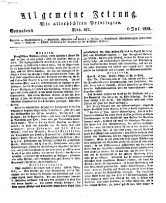 Allgemeine Zeitung Samstag 6. Juli 1822