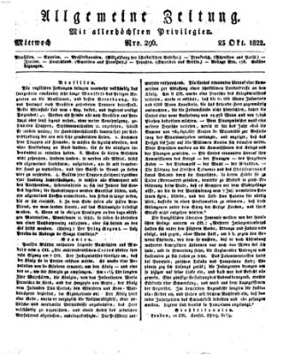 Allgemeine Zeitung Mittwoch 23. Oktober 1822