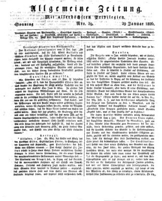 Allgemeine Zeitung Sonntag 29. Januar 1826