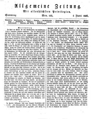 Allgemeine Zeitung Sonntag 4. Juni 1826