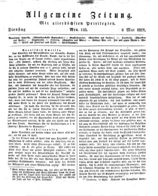 Allgemeine Zeitung Dienstag 8. Mai 1827