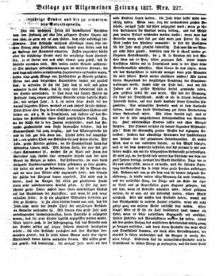 Allgemeine Zeitung Mittwoch 15. August 1827