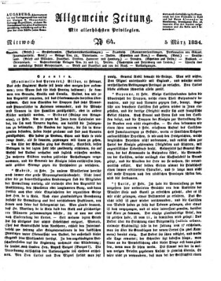 Allgemeine Zeitung Mittwoch 5. März 1834