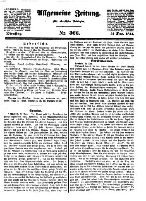 Allgemeine Zeitung Dienstag 31. Dezember 1844