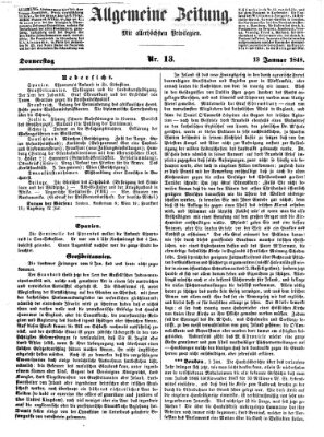 Allgemeine Zeitung Donnerstag 13. Januar 1848
