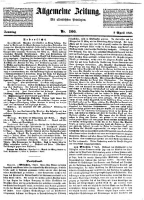 Allgemeine Zeitung Sonntag 9. April 1848