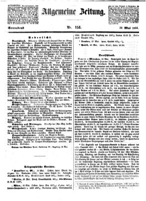 Allgemeine Zeitung Samstag 31. Mai 1851