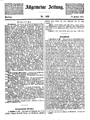 Allgemeine Zeitung Freitag 11. Juli 1851