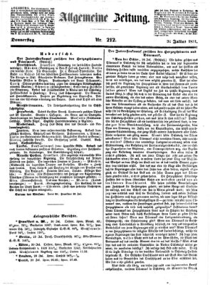 Allgemeine Zeitung Donnerstag 31. Juli 1851