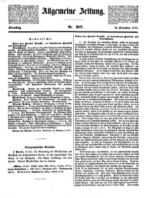 Allgemeine Zeitung Dienstag 14. Oktober 1851