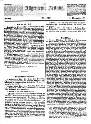Allgemeine Zeitung Freitag 5. Dezember 1851