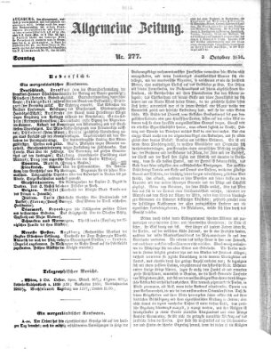 Allgemeine Zeitung Sonntag 3. Oktober 1852
