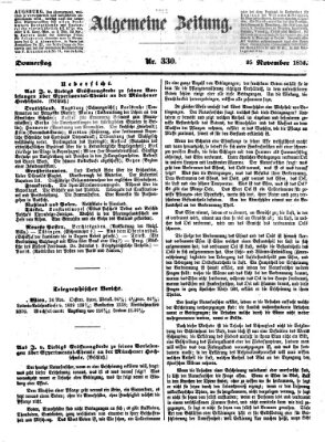 Allgemeine Zeitung Donnerstag 25. November 1852