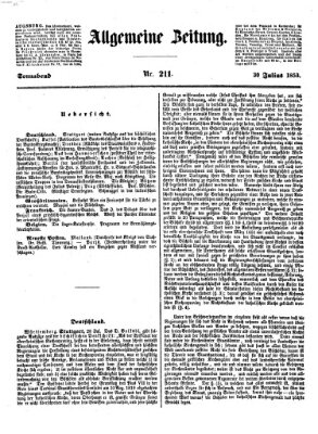 Allgemeine Zeitung Samstag 30. Juli 1853