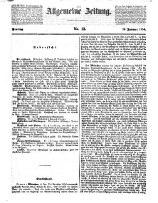 Allgemeine Zeitung Freitag 13. Januar 1854