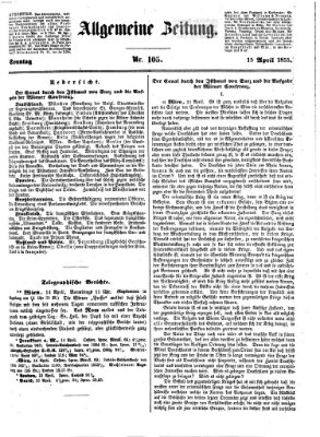 Allgemeine Zeitung Sonntag 15. April 1855