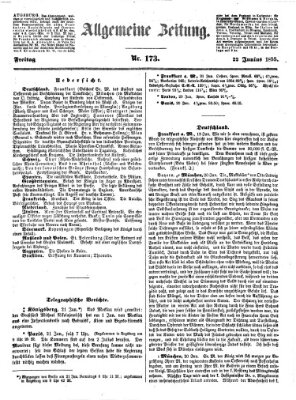 Allgemeine Zeitung Freitag 22. Juni 1855