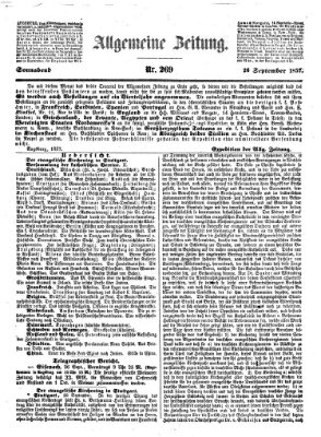 Allgemeine Zeitung Samstag 26. September 1857