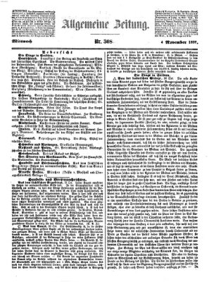 Allgemeine Zeitung Mittwoch 4. November 1857