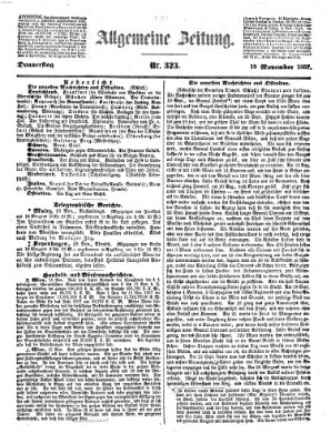 Allgemeine Zeitung Donnerstag 19. November 1857