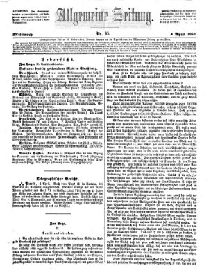 Allgemeine Zeitung Mittwoch 4. April 1860