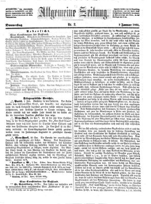 Allgemeine Zeitung Donnerstag 2. Januar 1862