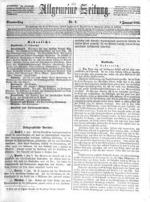 Allgemeine Zeitung Donnerstag 9. Januar 1862