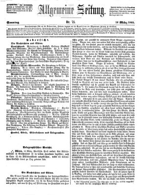 Allgemeine Zeitung Sonntag 16. März 1862