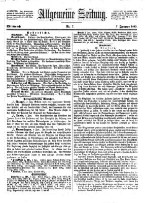 Allgemeine Zeitung Mittwoch 7. Januar 1863