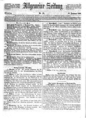 Allgemeine Zeitung Montag 19. Januar 1863