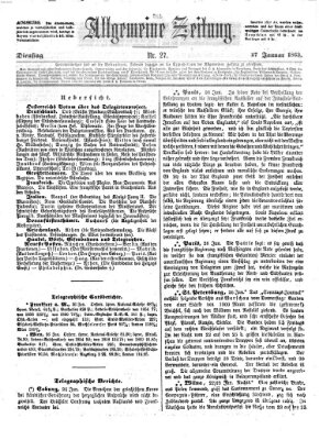 Allgemeine Zeitung Dienstag 27. Januar 1863