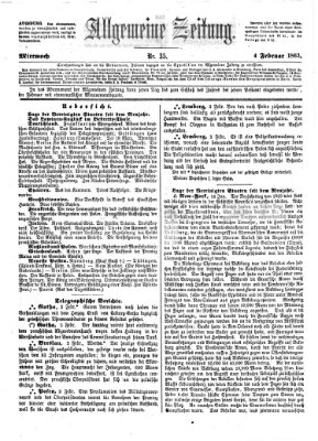 Allgemeine Zeitung Mittwoch 4. Februar 1863