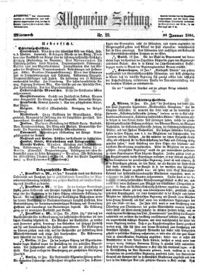 Allgemeine Zeitung Mittwoch 20. Januar 1864