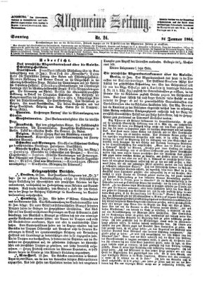 Allgemeine Zeitung Sonntag 24. Januar 1864