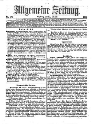 Allgemeine Zeitung Freitag 13. Juli 1866