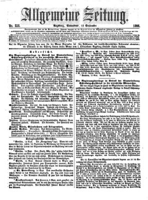 Allgemeine Zeitung Samstag 15. September 1866