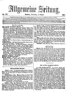 Allgemeine Zeitung Donnerstag 15. August 1867