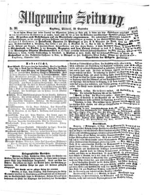 Allgemeine Zeitung Mittwoch 25. September 1867