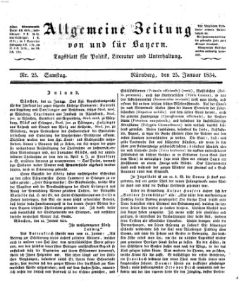 Allgemeine Zeitung von und für Bayern (Fränkischer Kurier) Samstag 25. Januar 1834