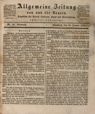 Allgemeine Zeitung von und für Bayern (Fränkischer Kurier) Mittwoch 28. Januar 1835