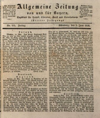 Allgemeine Zeitung von und für Bayern (Fränkischer Kurier) Freitag 3. Juni 1836