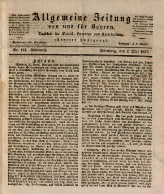 Allgemeine Zeitung von und für Bayern (Fränkischer Kurier) Mittwoch 3. Mai 1837