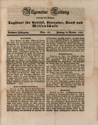 Allgemeine Zeitung von und für Bayern (Fränkischer Kurier) Freitag 29. November 1839