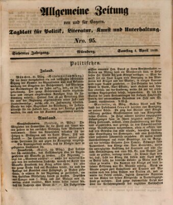 Allgemeine Zeitung von und für Bayern (Fränkischer Kurier) Samstag 4. April 1840
