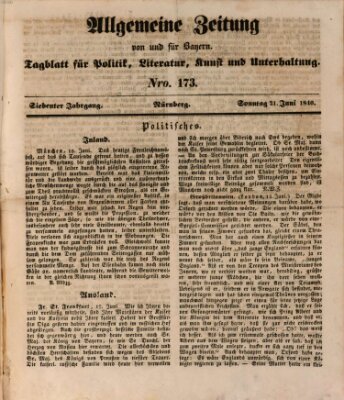 Allgemeine Zeitung von und für Bayern (Fränkischer Kurier) Sonntag 21. Juni 1840