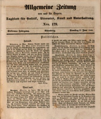 Allgemeine Zeitung von und für Bayern (Fränkischer Kurier) Samstag 27. Juni 1840