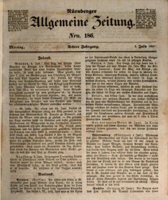 Nürnberger Zeitung (Fränkischer Kurier) Montag 5. Juli 1841